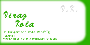 virag kola business card